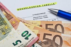 Düsseldorfer Tabelle: Berücksichtigungsfähige Schulden mindern das Nettoeinkommen.